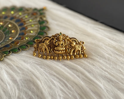 Antique gold tone lakshmi elephant hair clip dj-51346