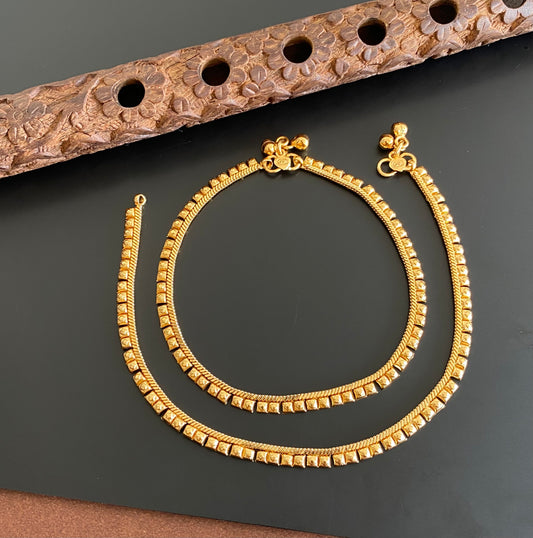 Antique gold tone anklets set dj-53193