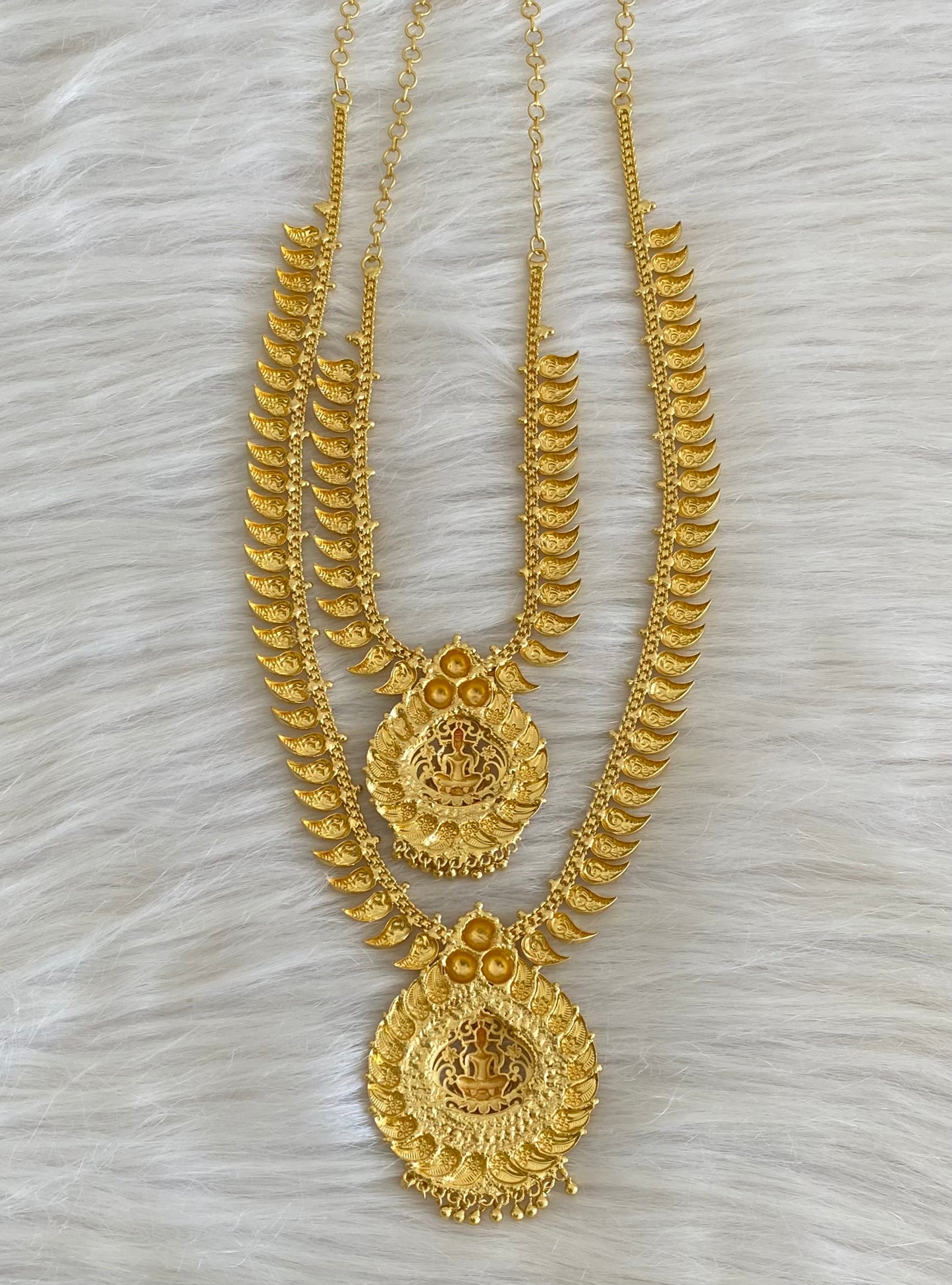 Gold tone mango lakshmi combo set dj-54287