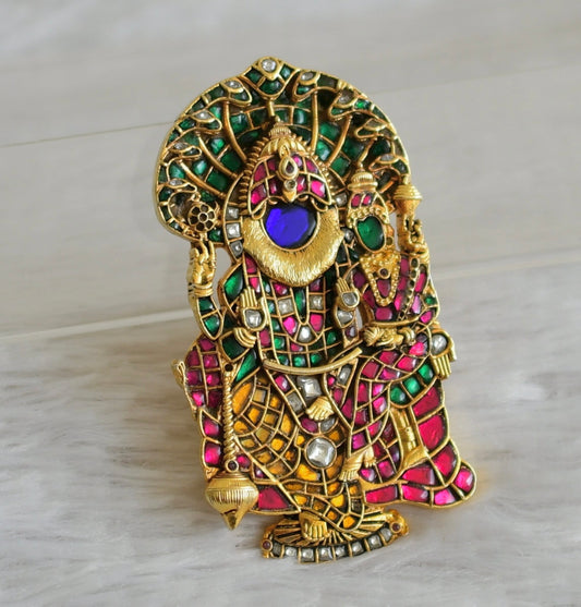 Antique Gold tone Navarathna Narasimmha pendant dj-48974