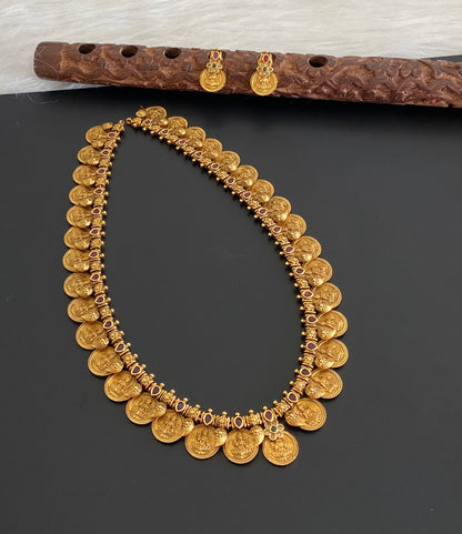 Matte finish mango lakshmi coin short haar set dj-54561