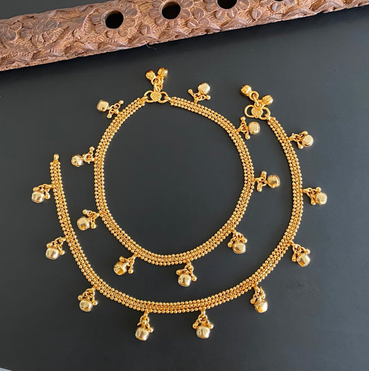 Antique gold tone anklets set dj-53198