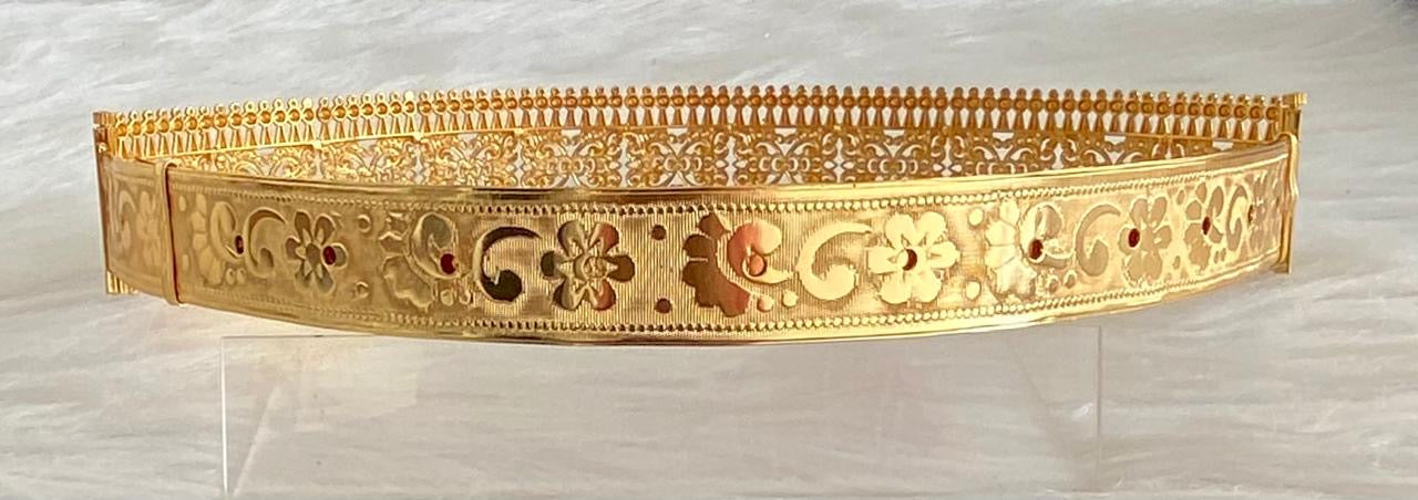 Matte finish floral waist belt dj-52181