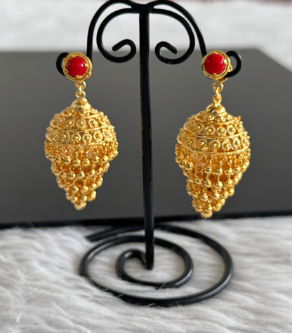 Gold tone coral step jhumkka dj-51102