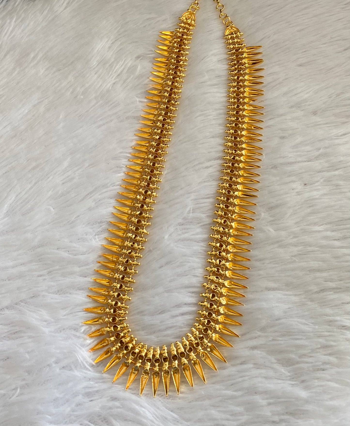 Gold tone pink stone mulla mottu kerala style haar dj-53147
