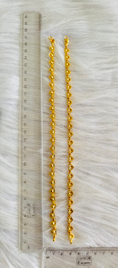 Matte Gold tone 10.5 inches heart anklets dj-51307