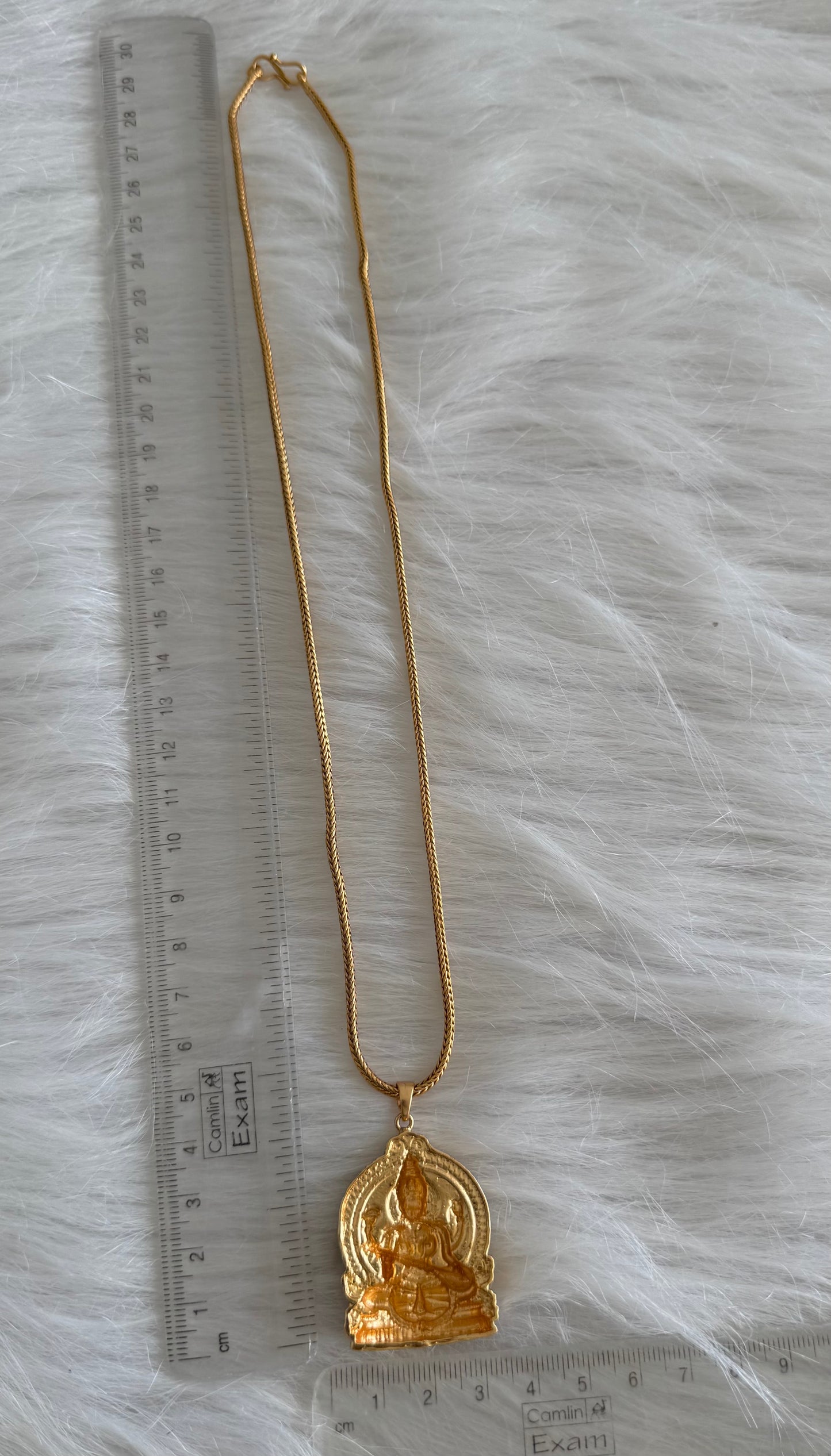 Matte finish 18 inches chain with Saraswathi pendant dj-51232