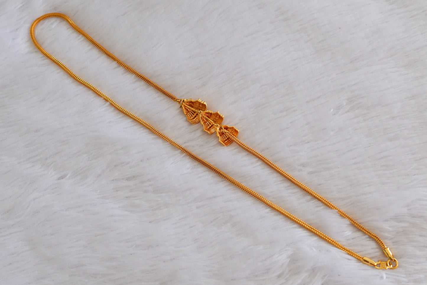 Gold tone 24 inches jhumkka style mugappu chain Dj-53313