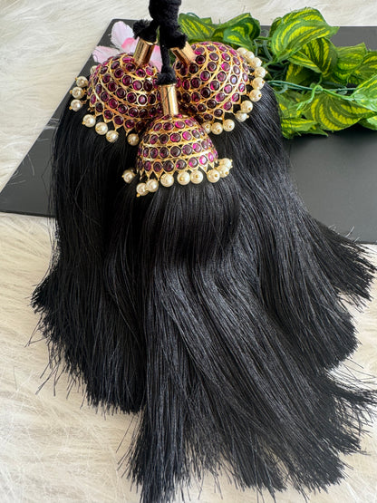 Gold tone AD precious kemp pearl kuppulu/kunjalam dj-51183