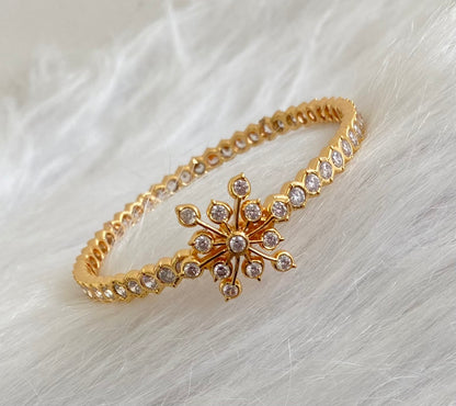 Gold tone AD white stone diamond look alike bangle/kada(2.4) Dj-53910