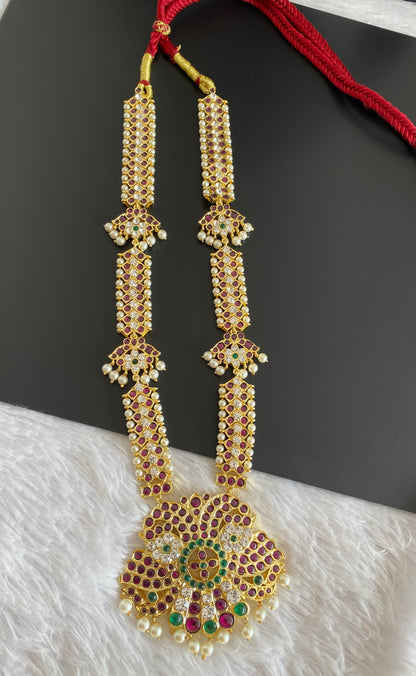 Gold tone precious kemp-green-white pearl ganda berunda haar dj-52900