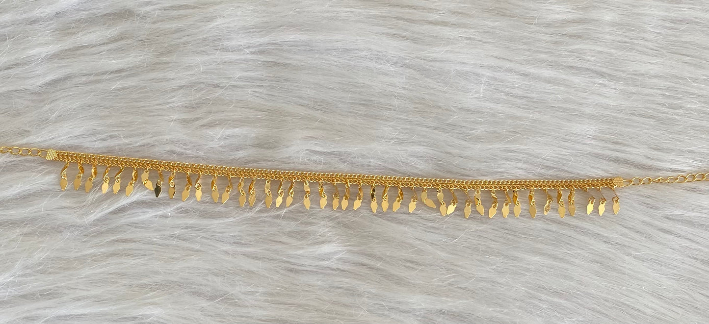 Gold tone kerala style elakka choker necklace dj-54611
