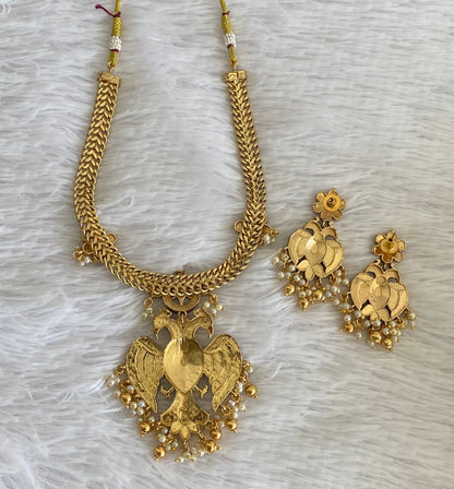 Antique gold tone ganda berunda kundan jadau necklace set dj-54364
