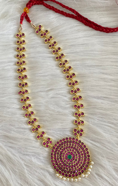 Gold tone precious kemp-green round pearl haar dj-53940