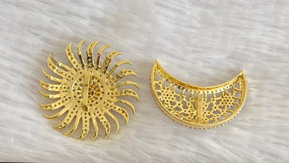 Two tone AD  flower sun moon hair jewel dj-53646