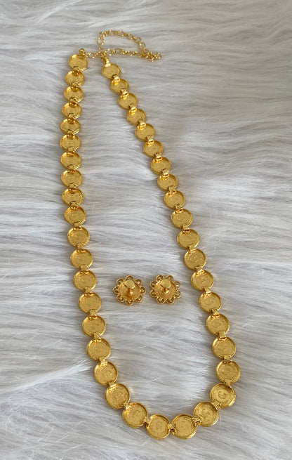 Gold tone lakshmi coin haar set dj-54209