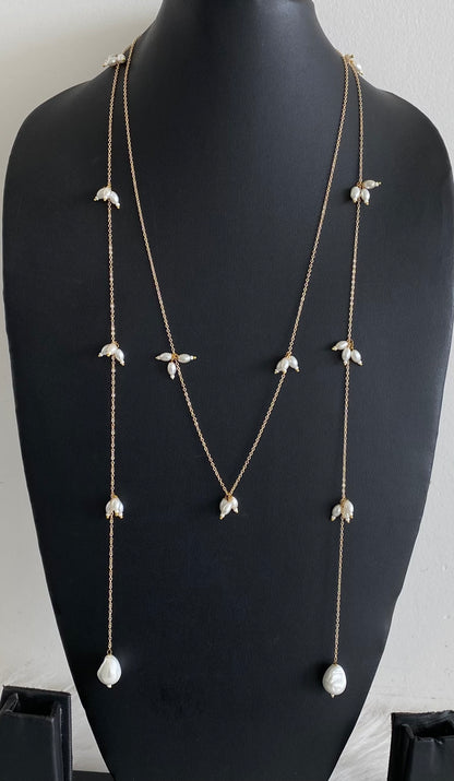 Long wrap around pearl necklace dj-54973
