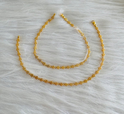Gold tone 10.5 inches flower anklets dj-51293