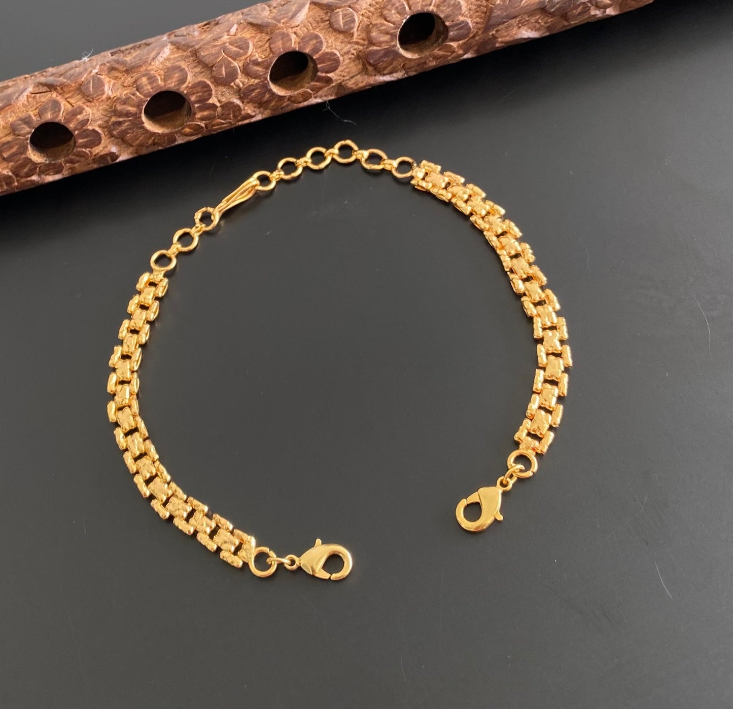 Gold tone necklace back chain dj-54273