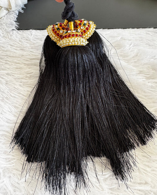 Gold tone kemp-green pearl kuppulu (Hair accessory) dj-52758