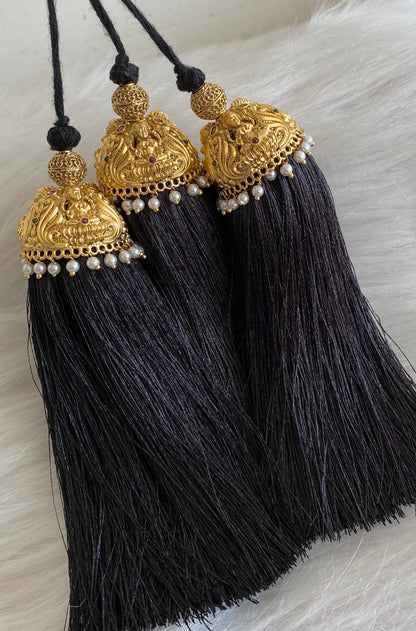 Matte finish kemp-green stone lakshmi pearl bridal kuppulu(Hair accessory) dj-55078