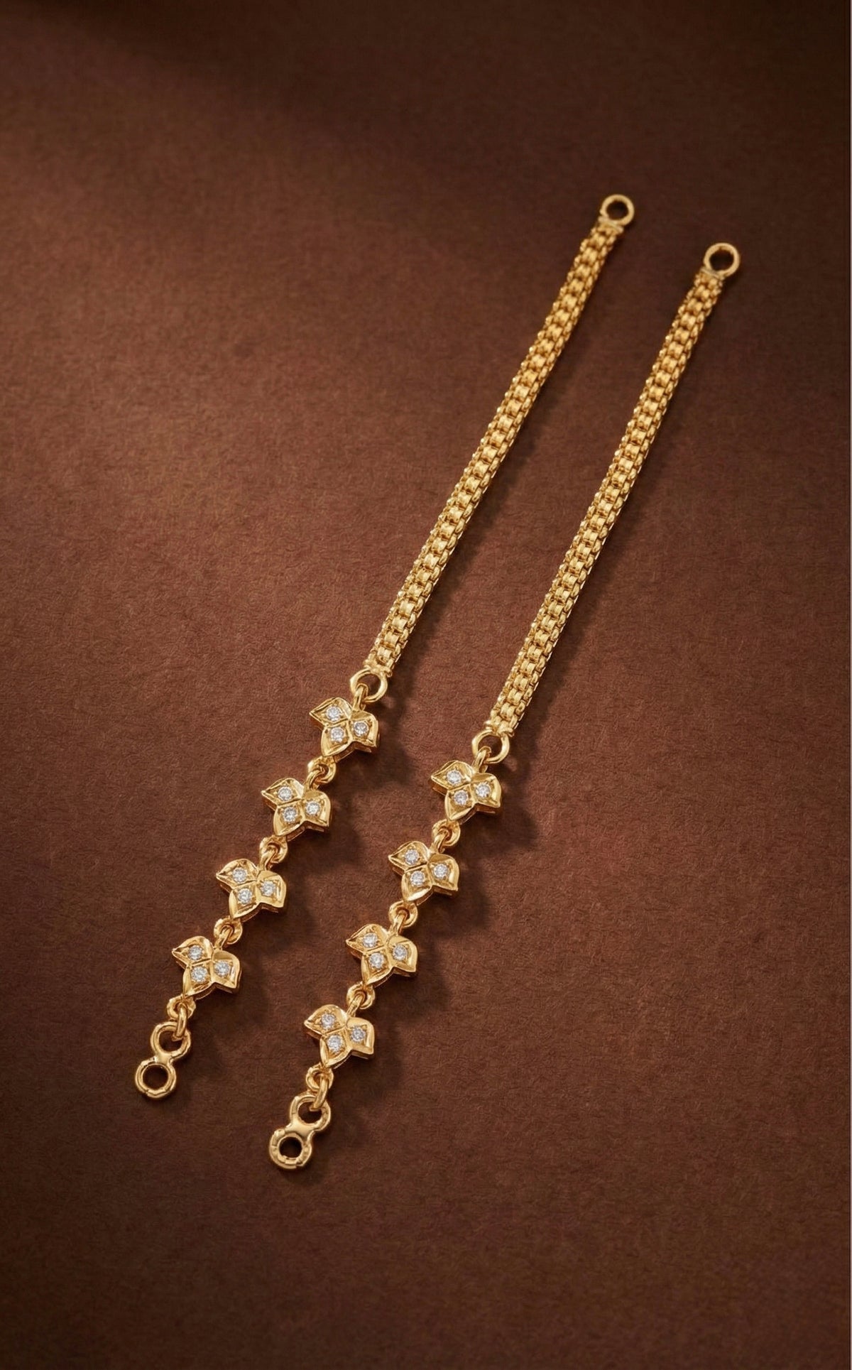 Whitestone Ear Chain Gold tone AD white stone ear side chain dj-52716 – dreamjwell