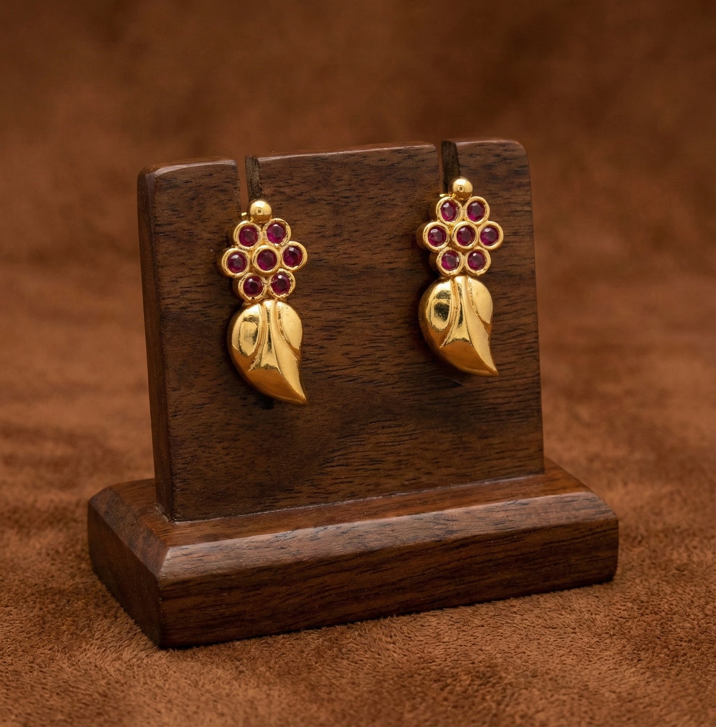 Gold look alike ad pink mango earrings dj-52766