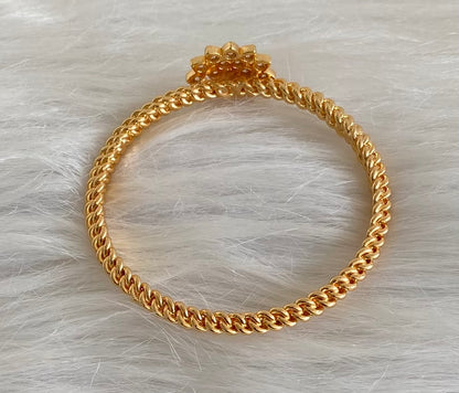 Gold tone AD white stone flower kada/bangle(2.4) Dj-53879