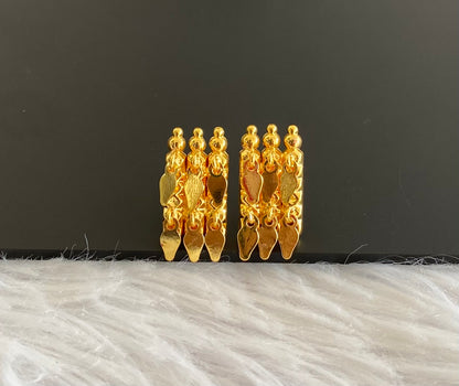 Gold tone kerala style elakka thali earrings dj-53402