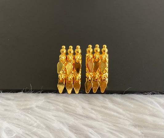Gold tone kerala style elakka thali earrings dj-53402