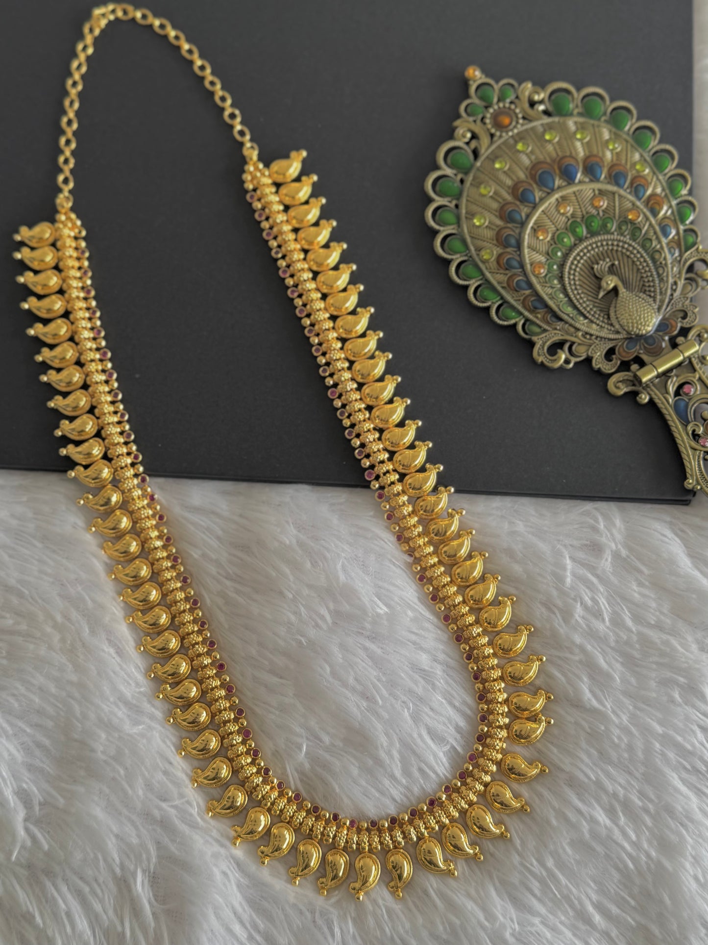 Gold look alike ad pink stone mango haar dj-49093