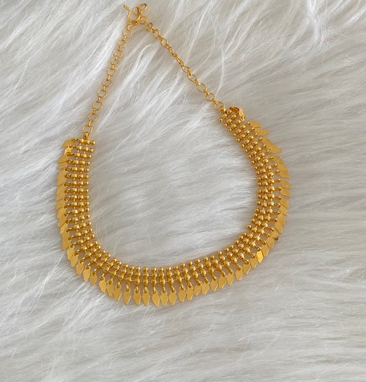 Gold tone elakka thali choker necklace dj-54549