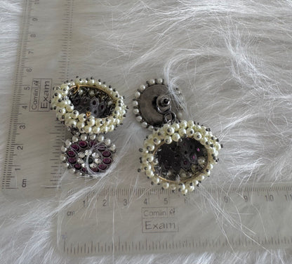 Black finish precious kemp-green pearl big jhumkka Dj-51257