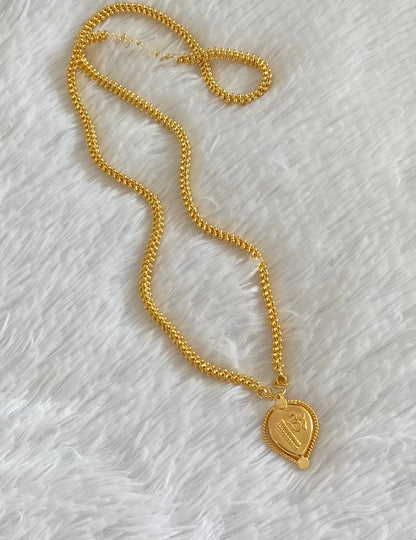 Gold tone 24 inches chain with om pendant dj-54384