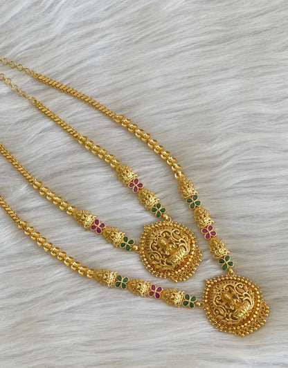 Gold tone kemp-green stone lakshmi combo set dj-54295