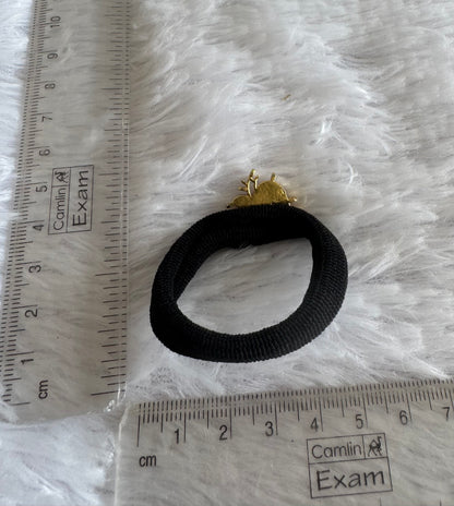 Gold tone pink-green-white kundan jadau peacock hair band dj-51487