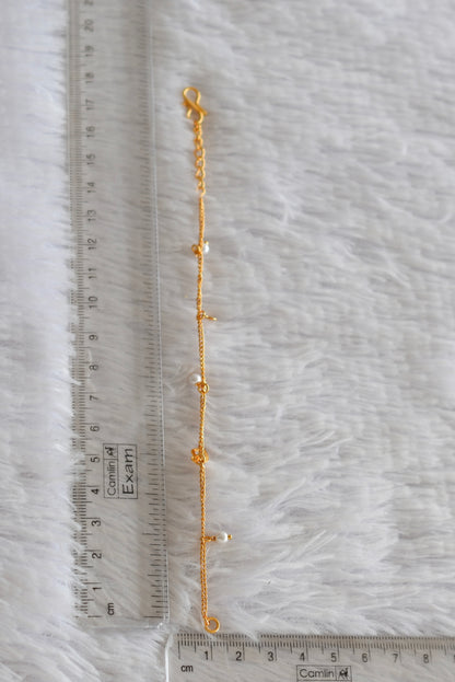Gold tone pearl heart bracelet dj-51926