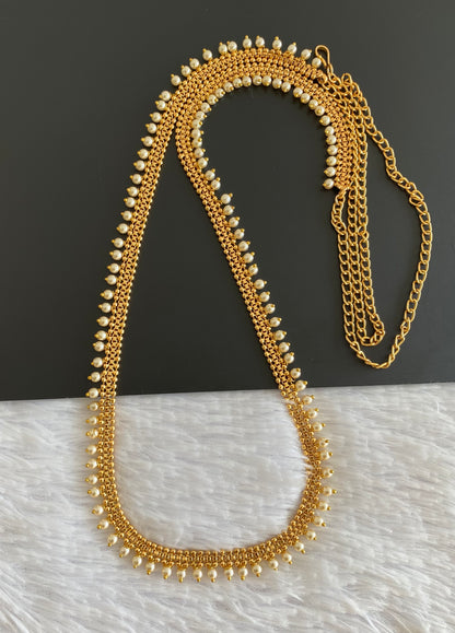 Antique gold tone pearl hip/waist chain dj-53210