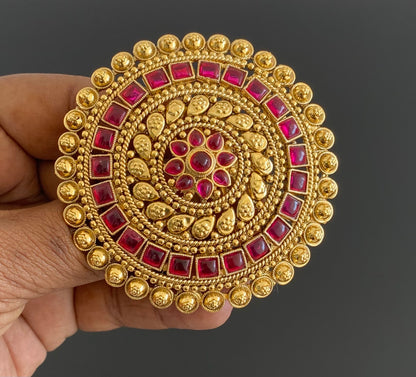 Antique gold tone kemp round hair jewel (rakodi) dj-53634