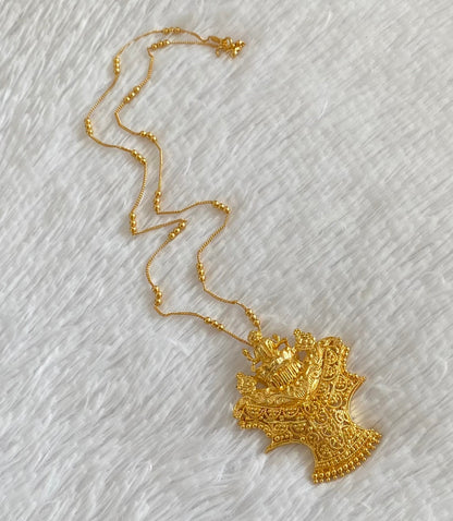 Gold tone 24 inches chain with lakshmi pendant dj-54359