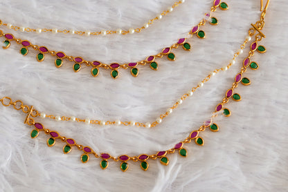 Matte finish kemp-green pearl leaf ear side chain dj-52308