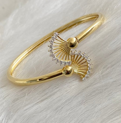 Two tone white stone adjustable kada/bangle Dj-53969
