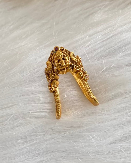 Matte finish peacock lakshmi vanki style finger ring dj-54330