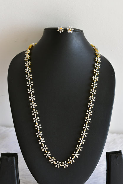 Two tone cz white flower haar set dj-51983