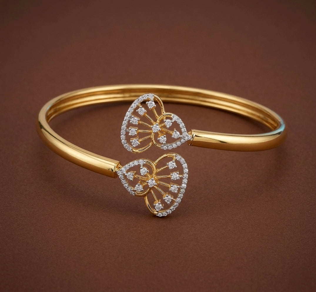 Two tone white stone adjustable kada/bangle Dj-53967