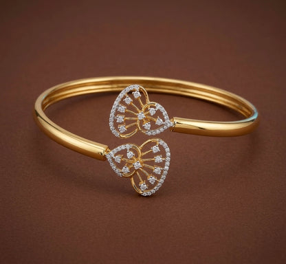 Two tone white stone adjustable kada/bangle Dj-53967