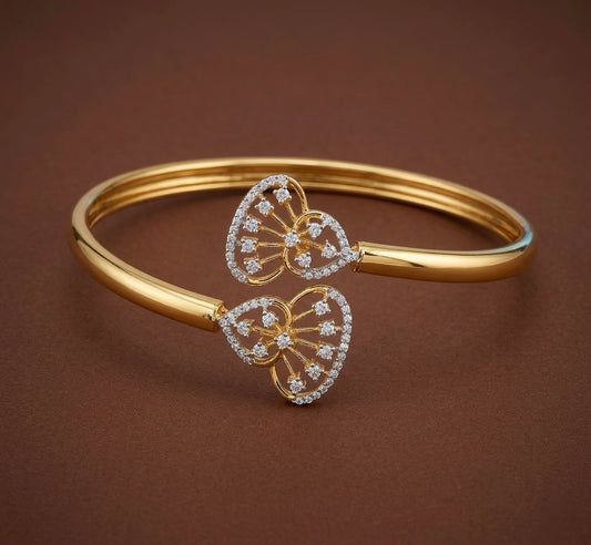 Two tone white stone adjustable kada/bangle Dj-53967