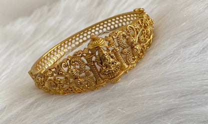 Antique gold tone lakshmi peacock lock type openable kada/bracelet dj-53462
