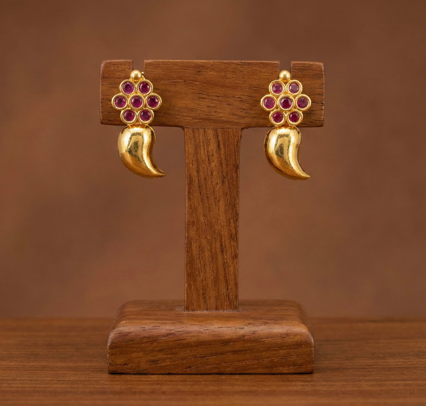 Gold look alike ad pink mango earrings dj-52767