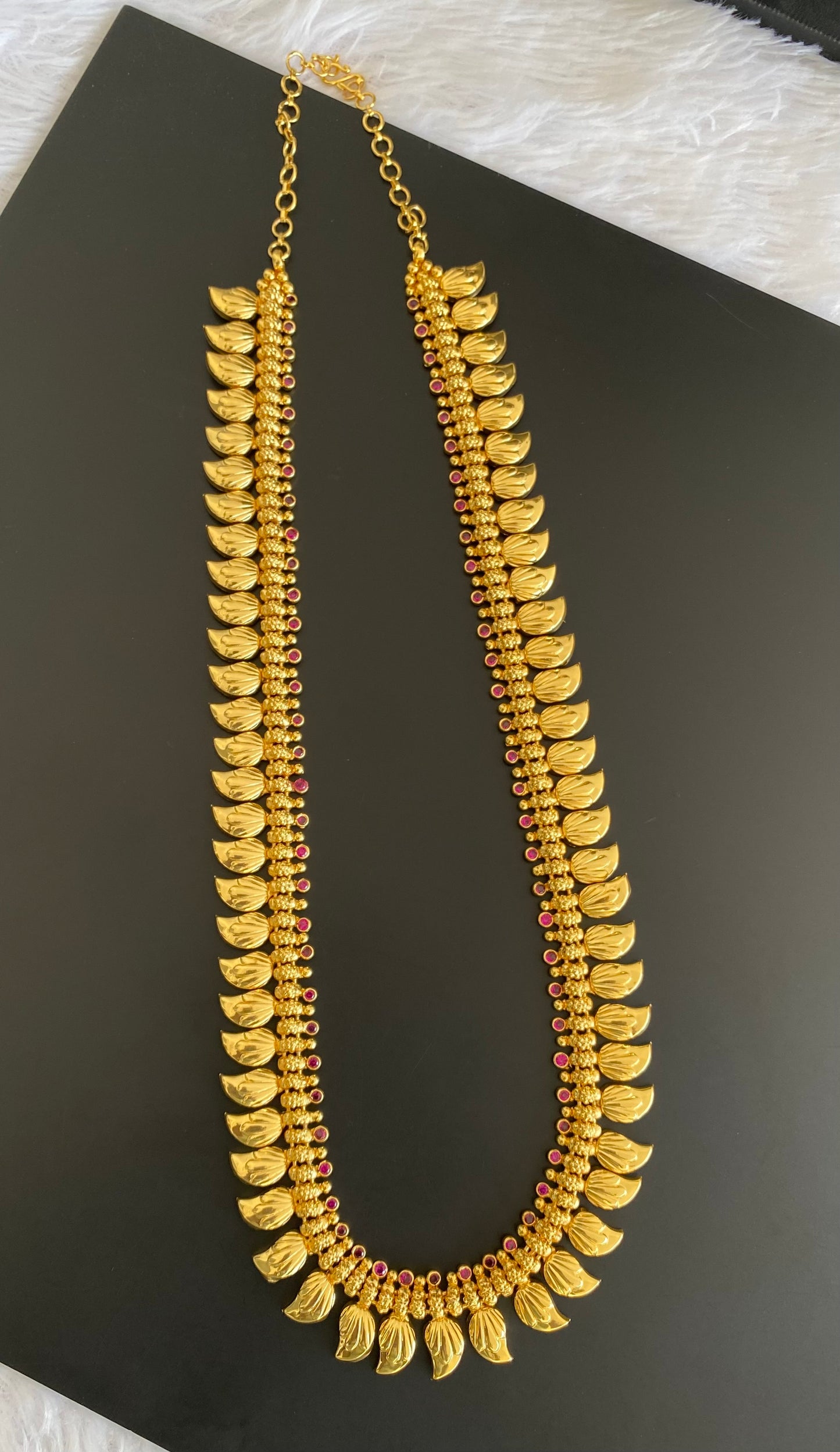 Gold tone pink stone mango haar dj-53170